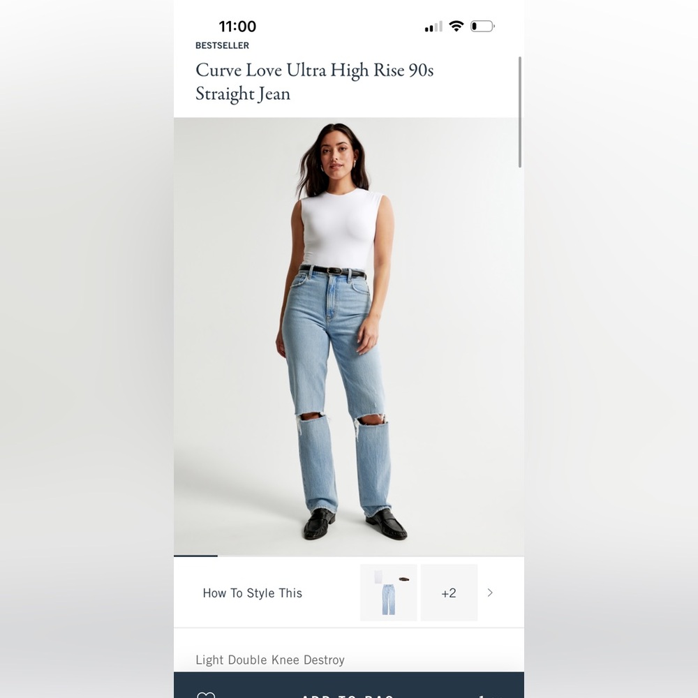 Abercrombie Curve Love Ultra High Rise 90s Straight Jean